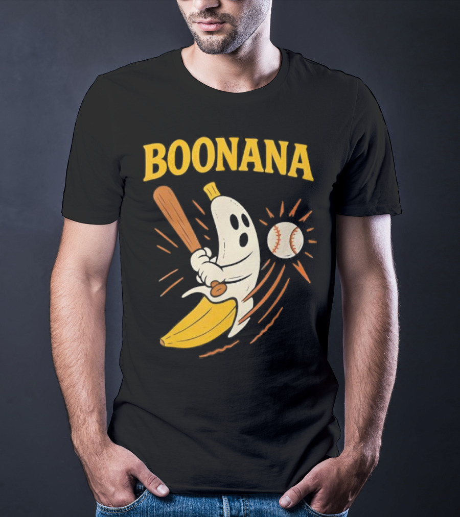 Boonana Baseball Funny Halloween Ghost Banana Costume T-Shirt