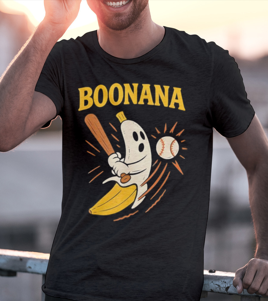 Boonana Baseball Funny Halloween Ghost Banana Costume T-Shirt