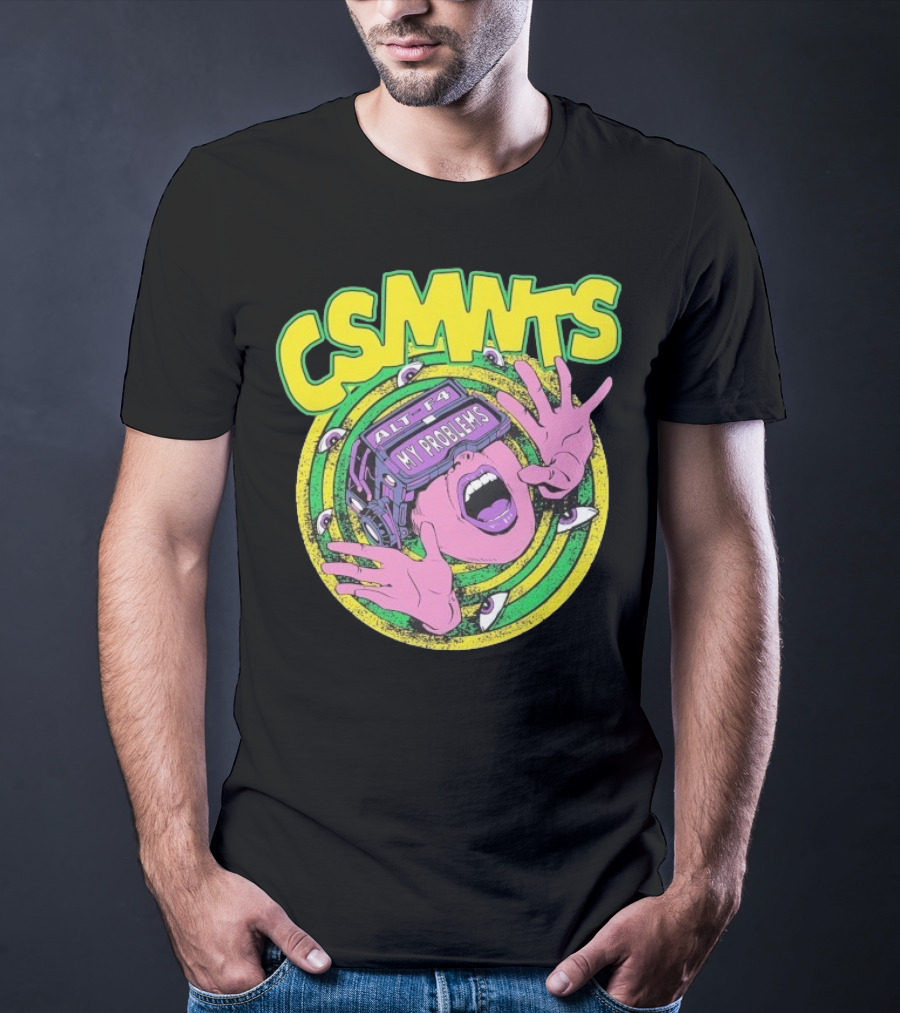 CSMNTS Alt F4 My Problems Trippy Sci-Fi Pop Art T-Shirt