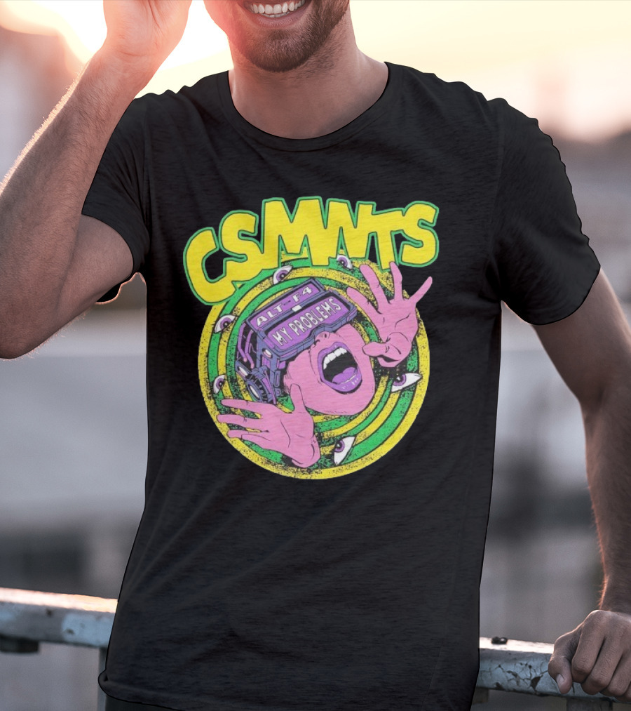 CSMNTS Alt F4 My Problems Trippy Sci-Fi Pop Art T-Shirt