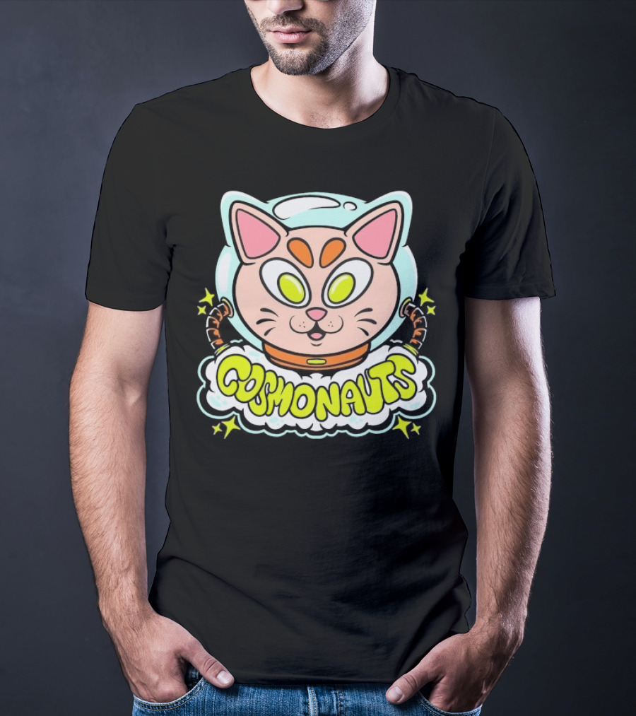 Cosmonauts Sylvester Space Cat Cartoon Logo T-Shirt