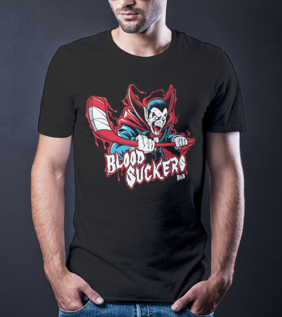 Count Dracula Blood Suckers Hockey Vampire T-Shirt