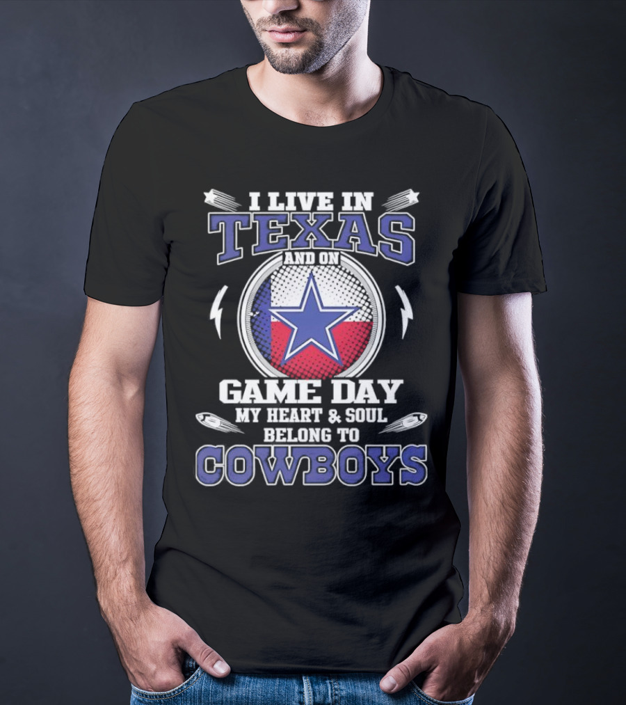 Texas Game Day Heart Soul Belong To Cowboys Dallas T-Shirt