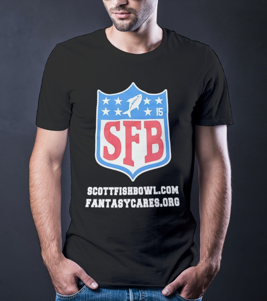 Scott Fish Bowl 15 SFB FantasyCares NFL Shield T-Shirt