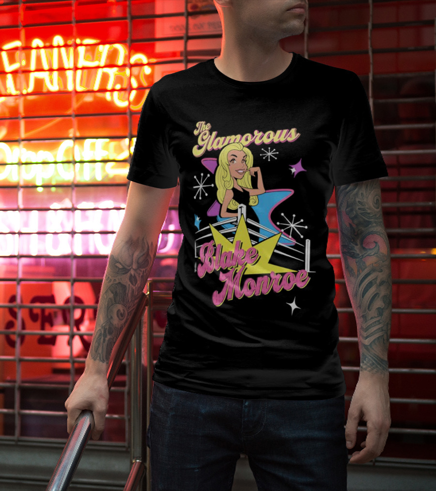 The Glamorous Blake Monroe Retro Wrestling Starburst T-Shirt