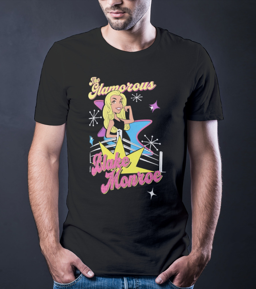 The Glamorous Blake Monroe Retro Wrestling Starburst T-Shirt