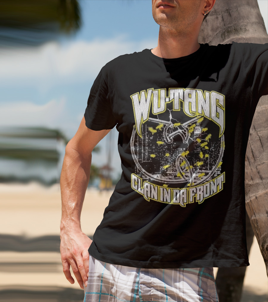 Wu-Tang Clan In Da Front City Skyline Yellow Bats T-Shirt