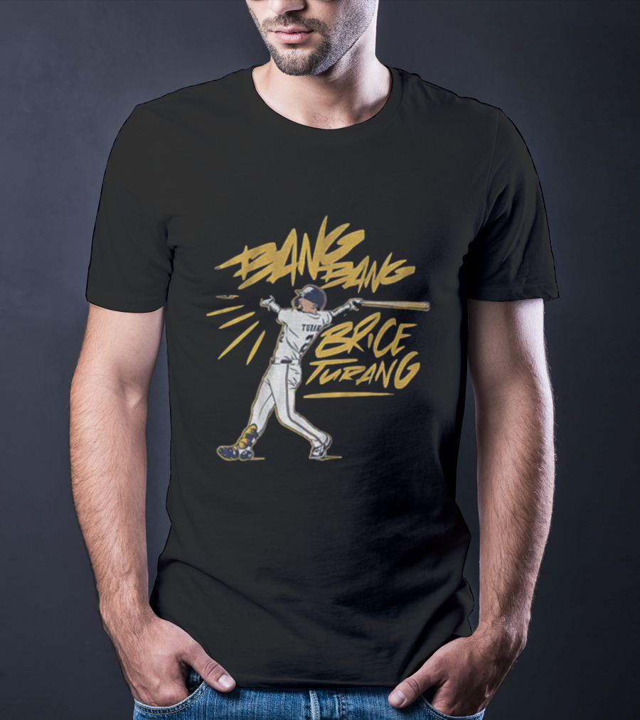 Bang Bang Brice Turang Milwaukee Brewers MLB 2025 Baseball Action T-Shirt