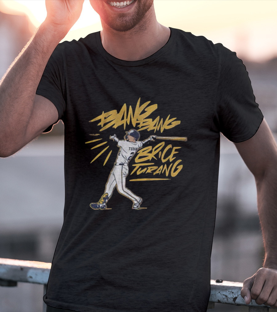 Bang Bang Brice Turang Milwaukee Brewers MLB 2025 Baseball Action T-Shirt