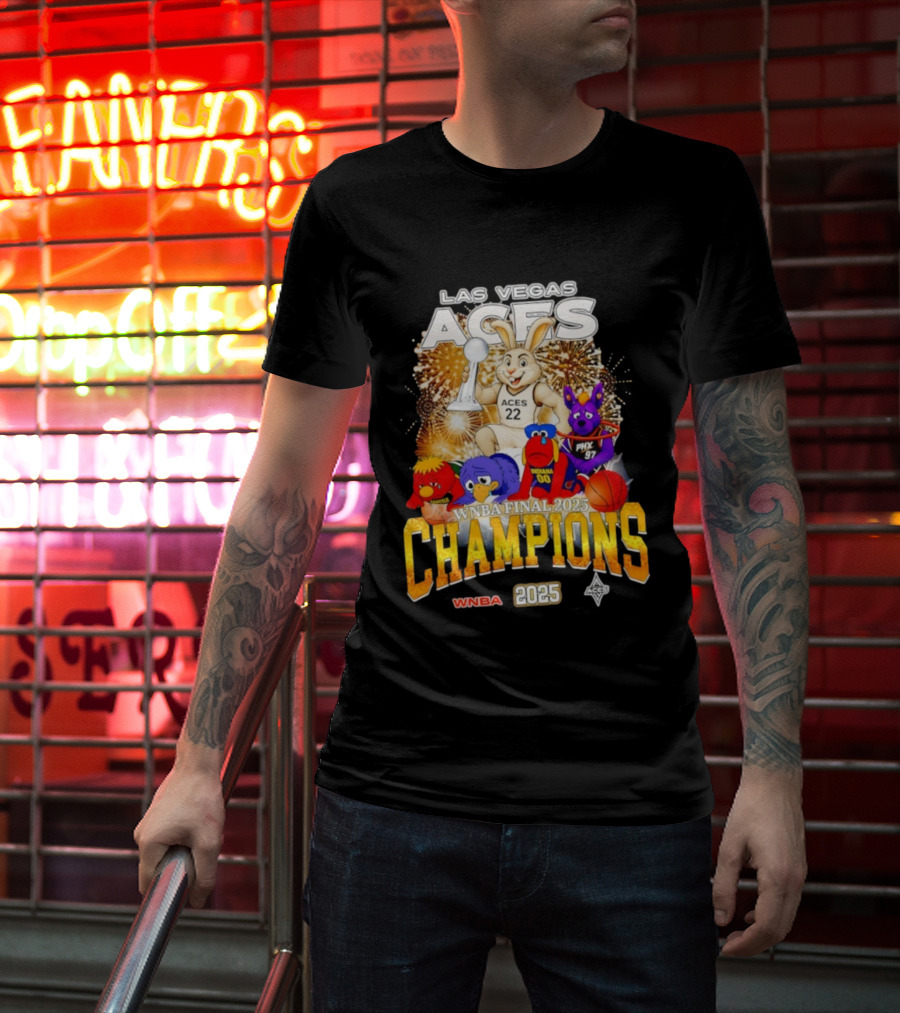 Las Vegas Aces 2025 WNBA Final Champions Phoenix Indiana Seattle Mascot T-Shirt