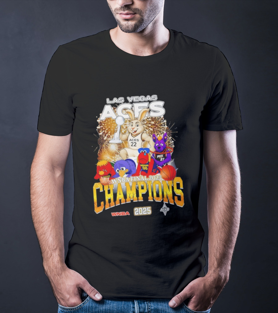 Las Vegas Aces 2025 WNBA Final Champions Phoenix Indiana Seattle Mascot T-Shirt