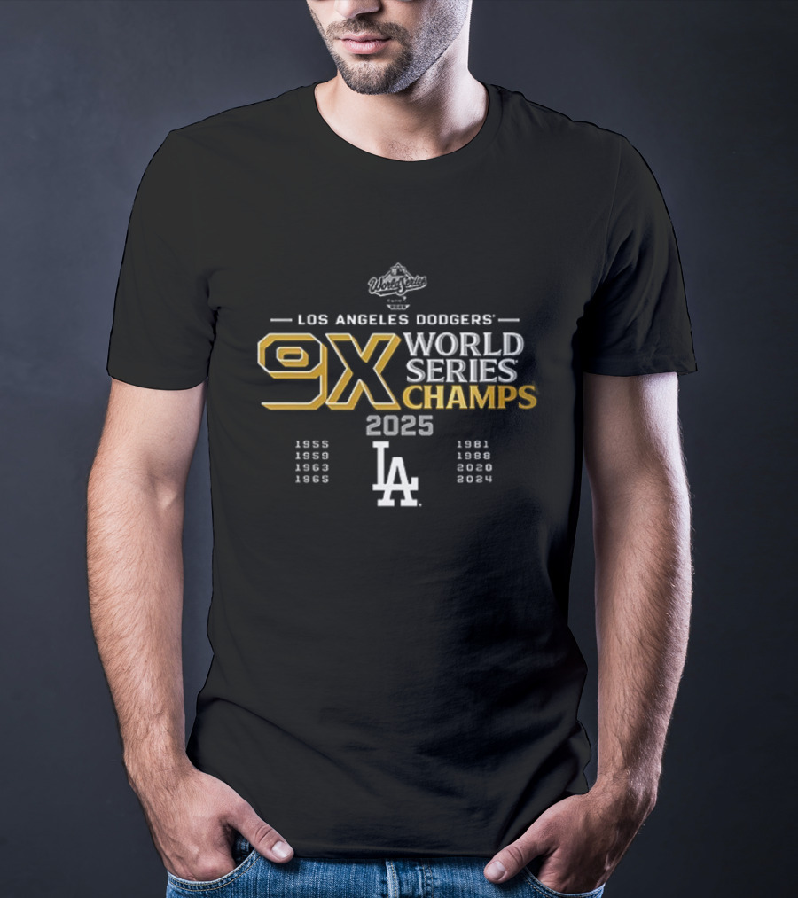 Los Angeles Dodgers 9X World Series Champs 2025 T-Shirt