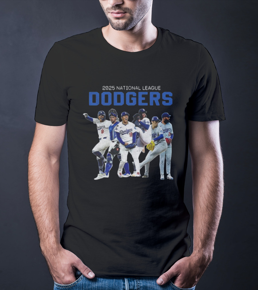 2025 National League Dodgers Champions Players T-Shirt
