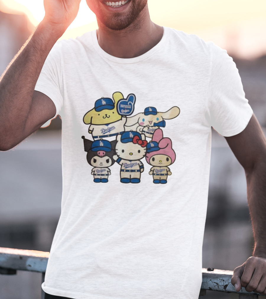 Hello Kitty Dodgers Collaboration MLB World Series 2025 Champions Back-to-Back T-Shirt