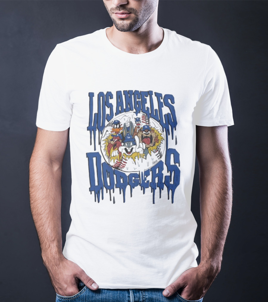 Los Angeles Dodgers Looney Tunes Dripping Vintage Style T-Shirt