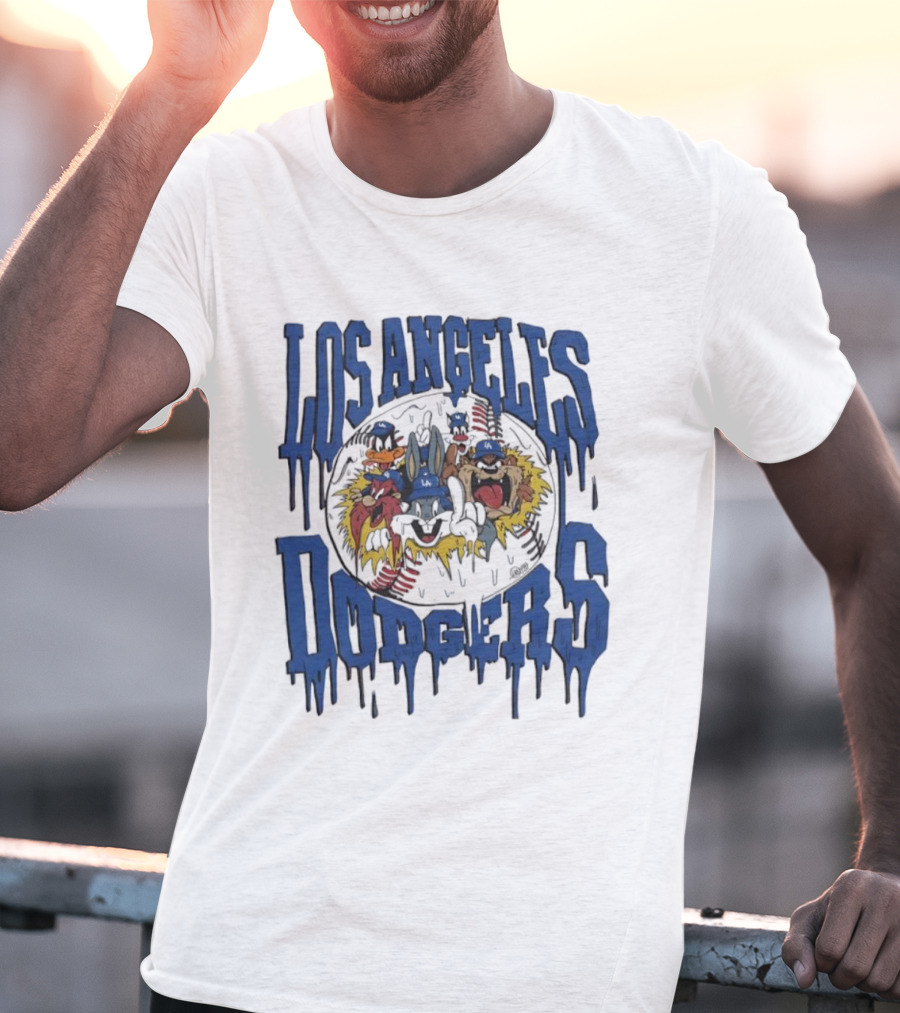 Los Angeles Dodgers Looney Tunes Dripping Vintage Style T-Shirt
