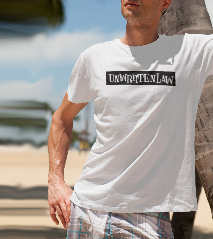 Unwritten Law Black Text White Font Band Merch T-Shirt