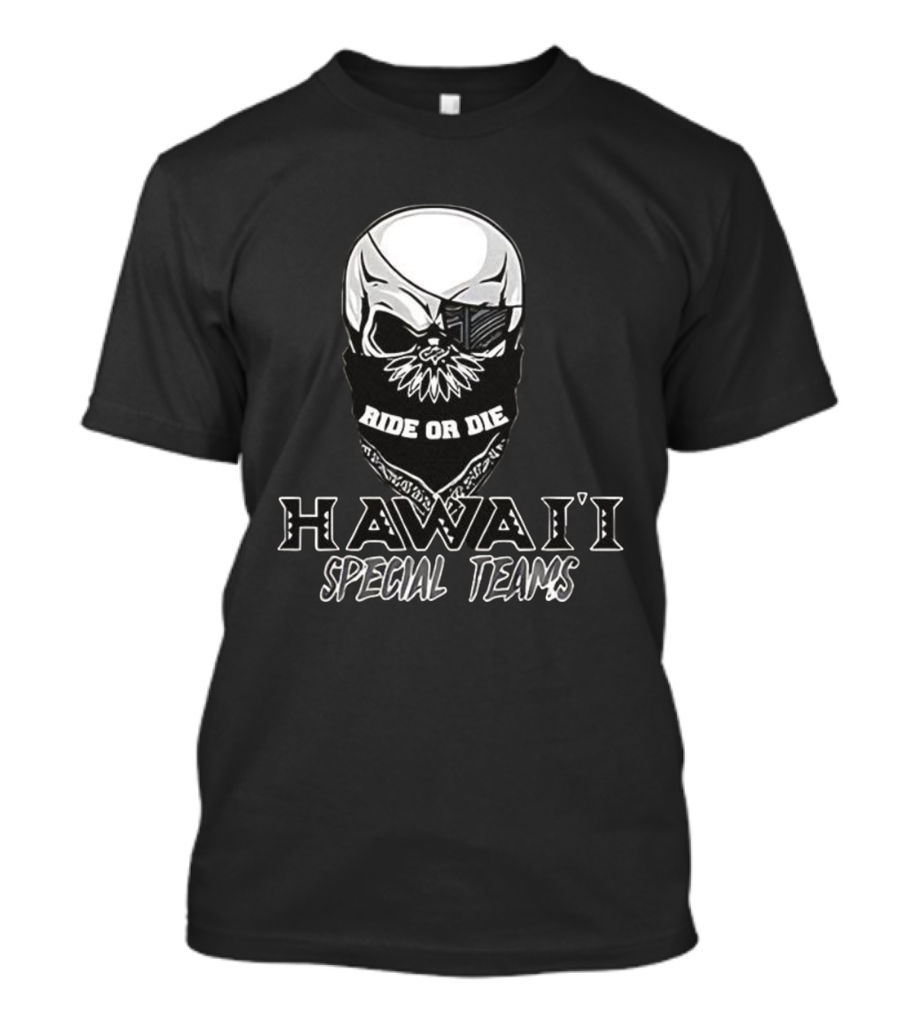 Hawaii Special Teams Ride Or Die Skull Bandana T-Shirt