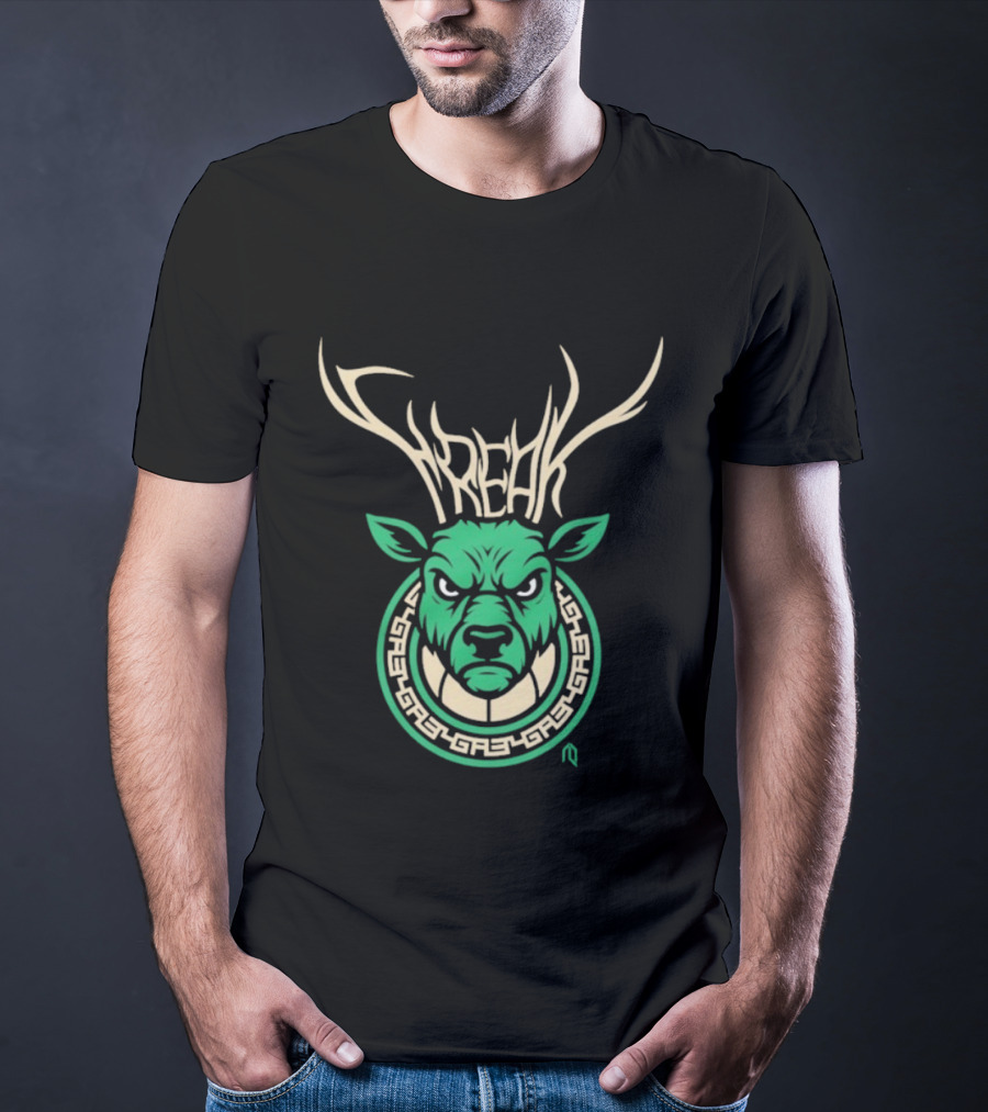 Milwaukee Bucks Deer Freak NBA Mascot Antlers T-Shirt