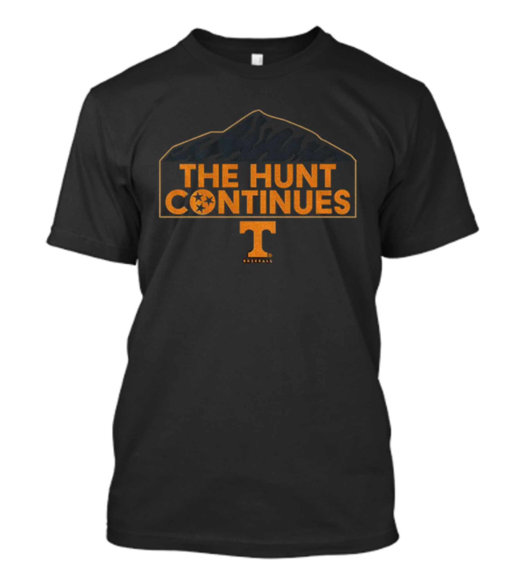 Tennessee Volunteers Baseball The Hunt Continues Mountain Orange T-Shirt