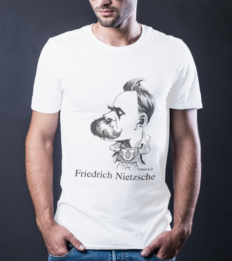 Friedrich Nietzsche Caricature Silhouette Image T-Shirt