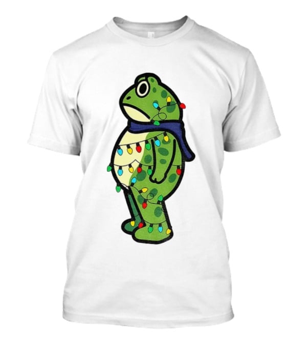Political Portland Frog Merry Resistmas Christmas Lights Holiday T-Shirt
