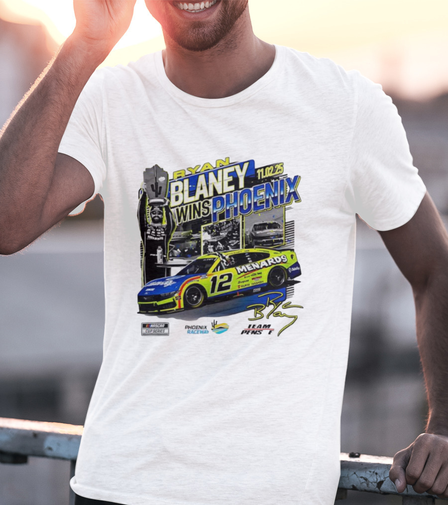 Ryan Blaney Wins Phoenix 11.02.25 NASCAR Cup Series Menards 12 Car Championship Race Phoenix Raceway T-Shirt