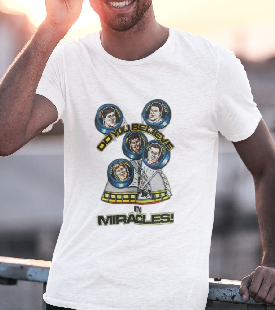 Pittsburgh Penguins NHL Vintage Do You Believe In Miracles Players Faces T-Shirt