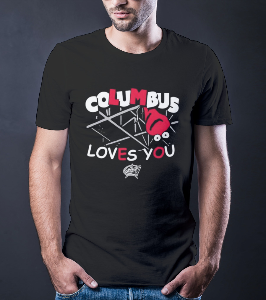 Columbus Loves You Santa Hat Christmas Style T-Shirt