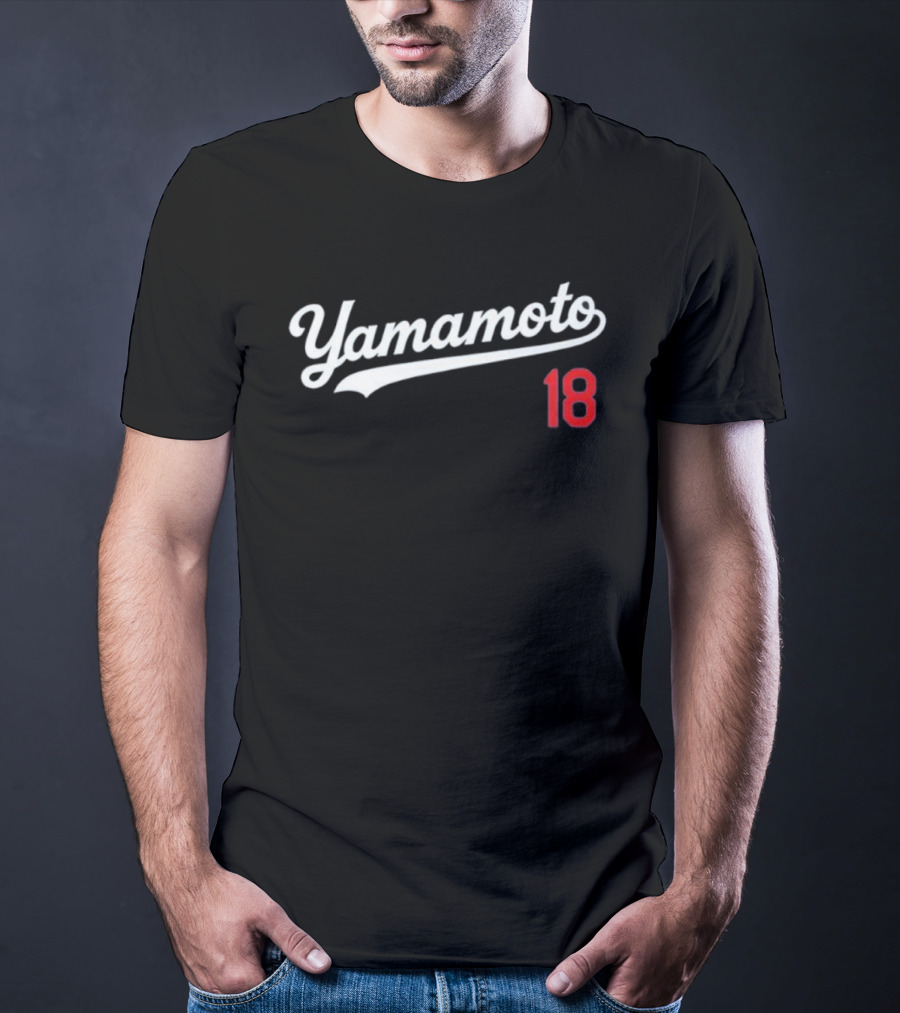 Yamamoto 18 LA Dodgers Baseball Merchandise Fans Apparel T-Shirt