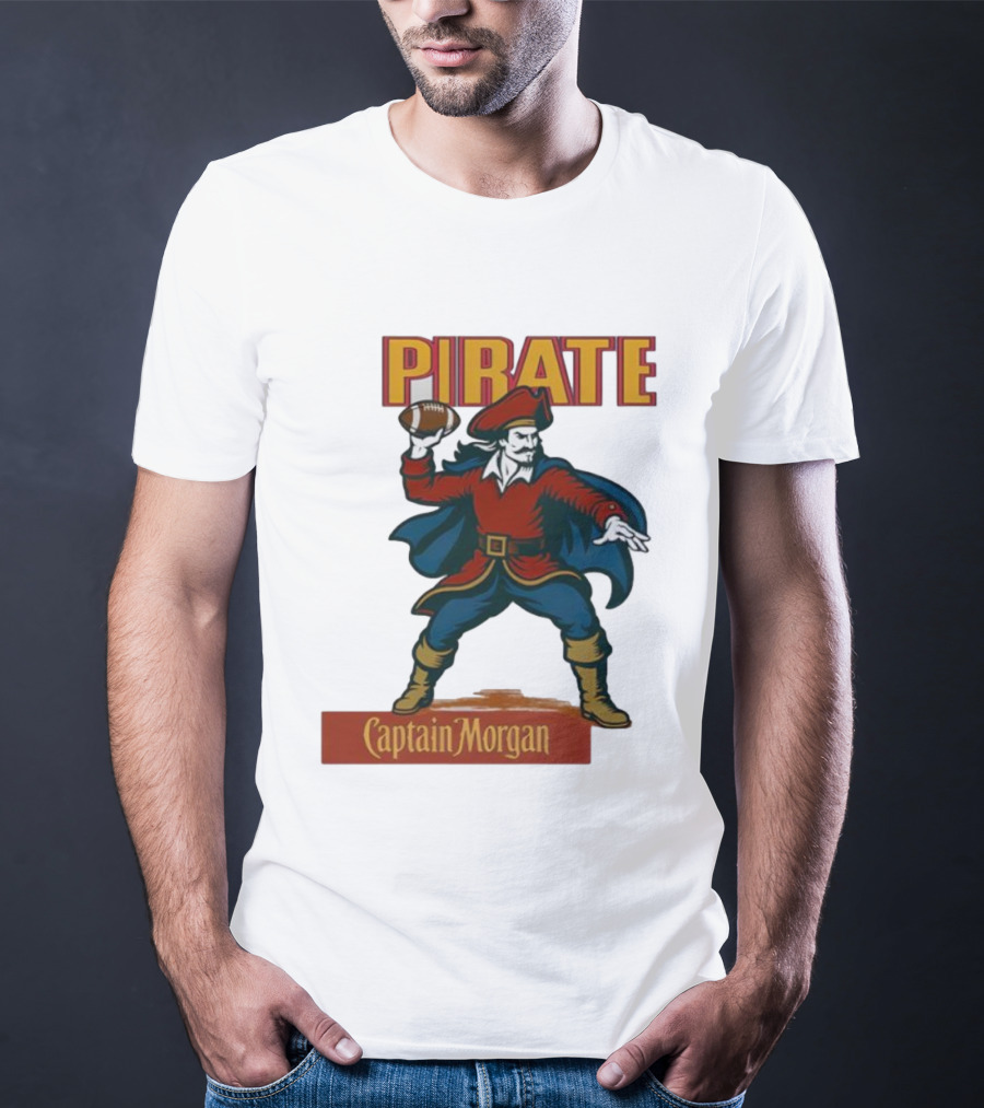 Captain Morgan Pirate Football Throwback T-Shirt