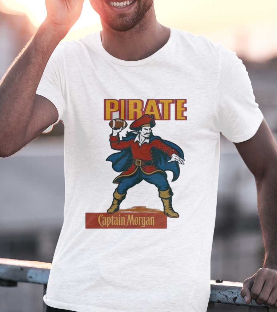 Captain Morgan Pirate Football Throwback T-Shirt