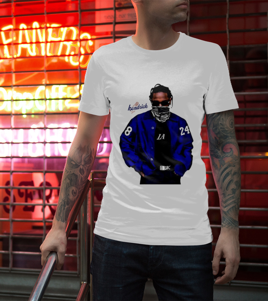 Dodgers LA Kendrick Lamar Blue Jacket Image T-Shirt