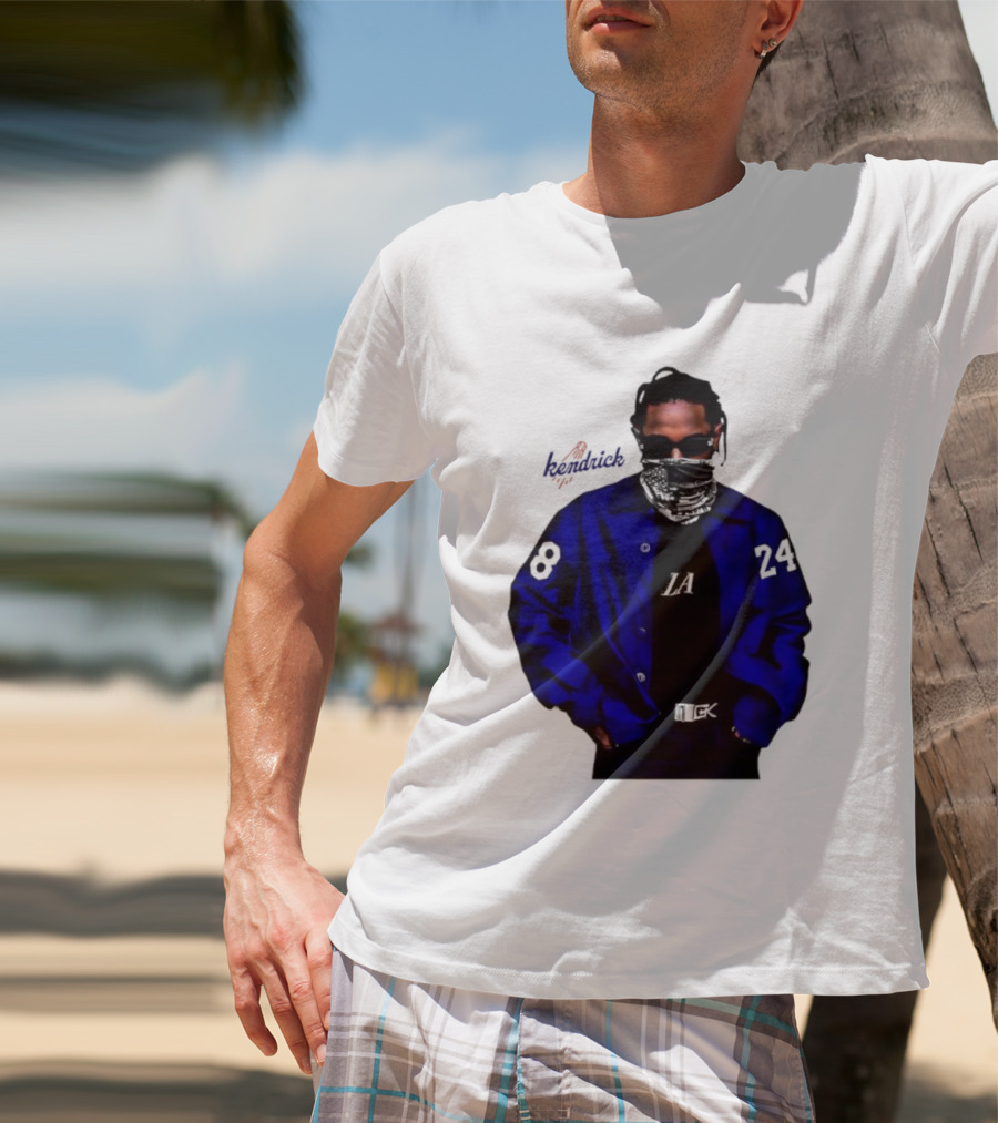 Dodgers LA Kendrick Lamar Blue Jacket Image T-Shirt