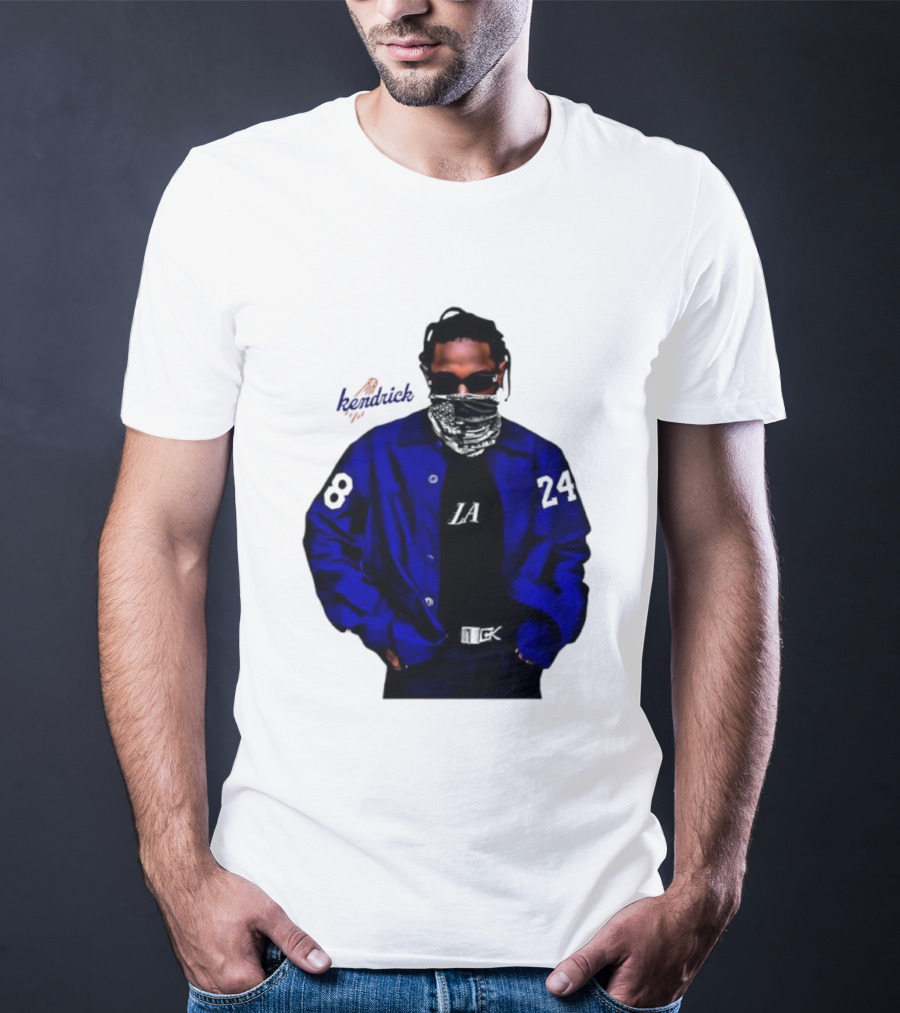 Dodgers LA Kendrick Lamar Blue Jacket Image T-Shirt