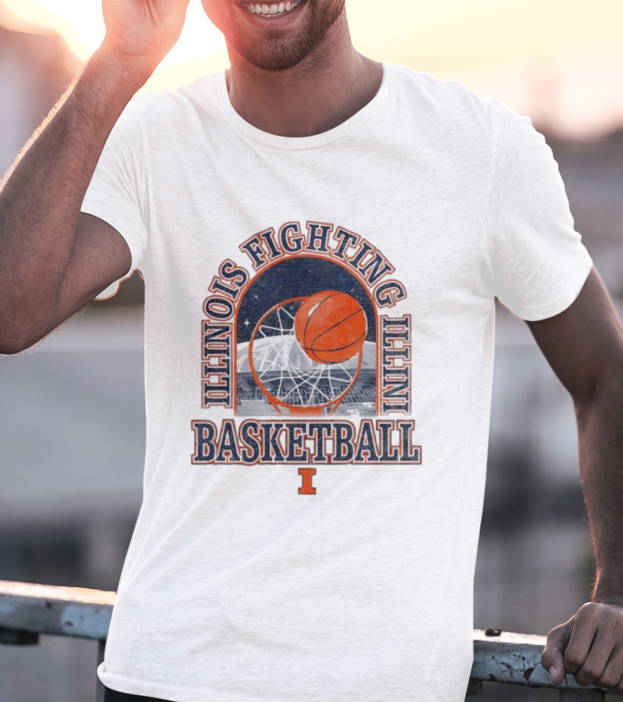 Fighting Illini Basketball Illinois State Farm Center Arch T-Shirt