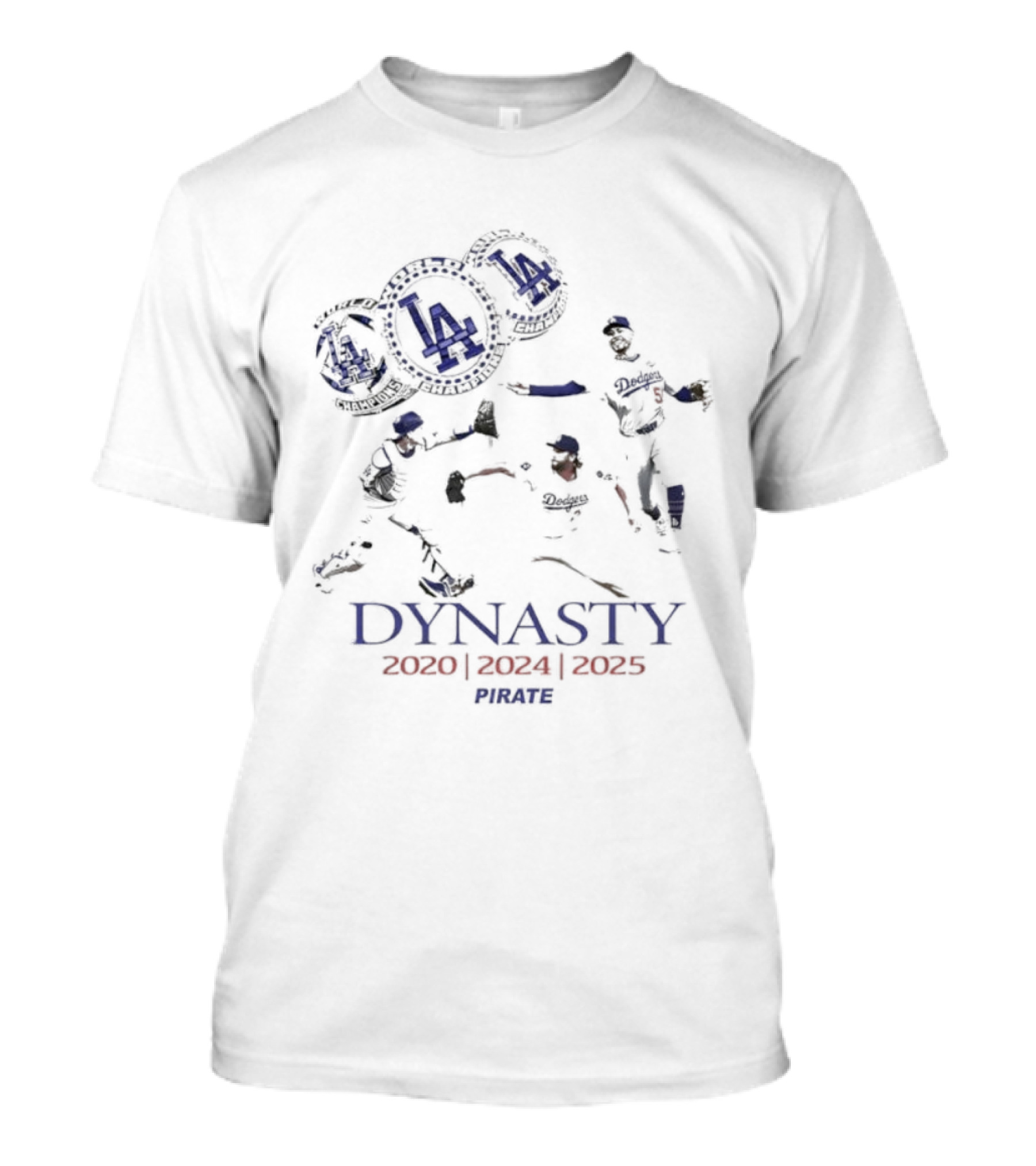 Los Angeles Dodgers Dynasty 2020 2024 2025 Blue Ring T-Shirt