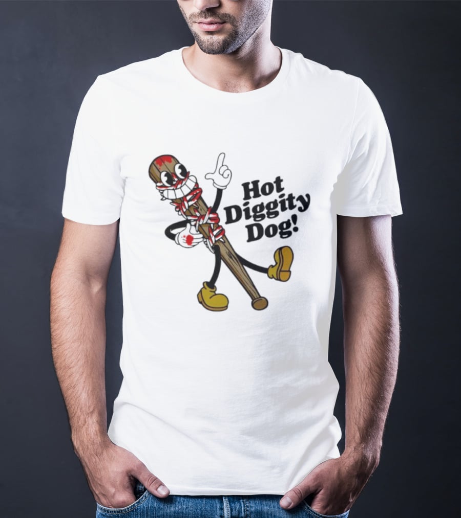 The Walking Dead 15th Anniversary Hot Diggity Dog Bat Character T-Shirt