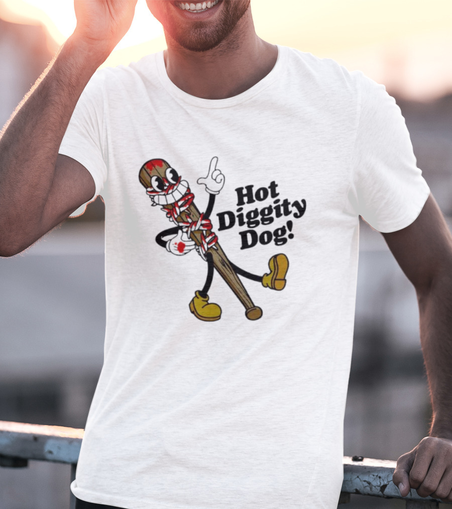 The Walking Dead 15th Anniversary Hot Diggity Dog Bat Character T-Shirt