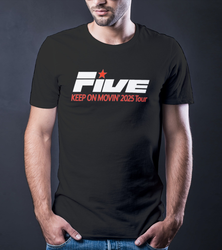 FIVE Keep On Movin' 2025 Tour Red Star T-Shirt