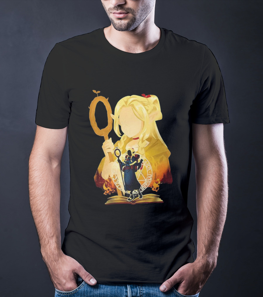 Marcille Donato Delicious In Dungeon Anime Arcane Revival Character With Magic Staff T-Shirt