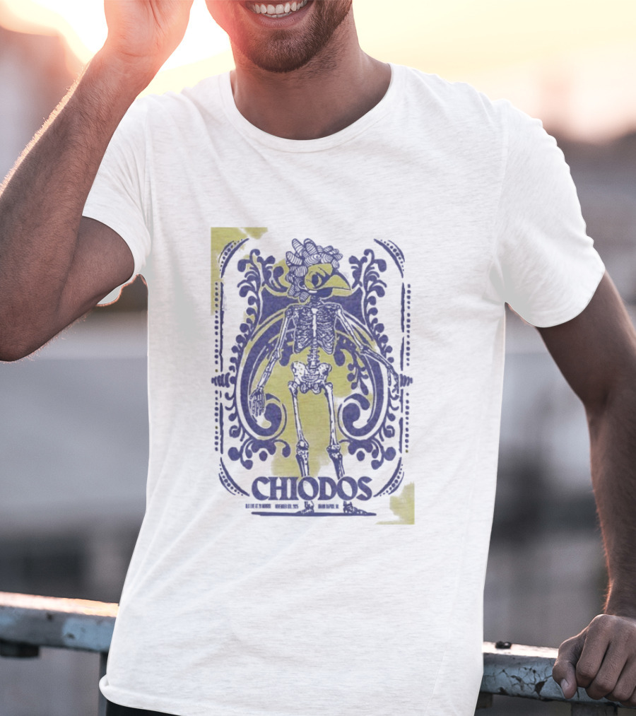 Chiodos Grand Rapids MI 11 6 2025 Skeleton Bird Design T-Shirt