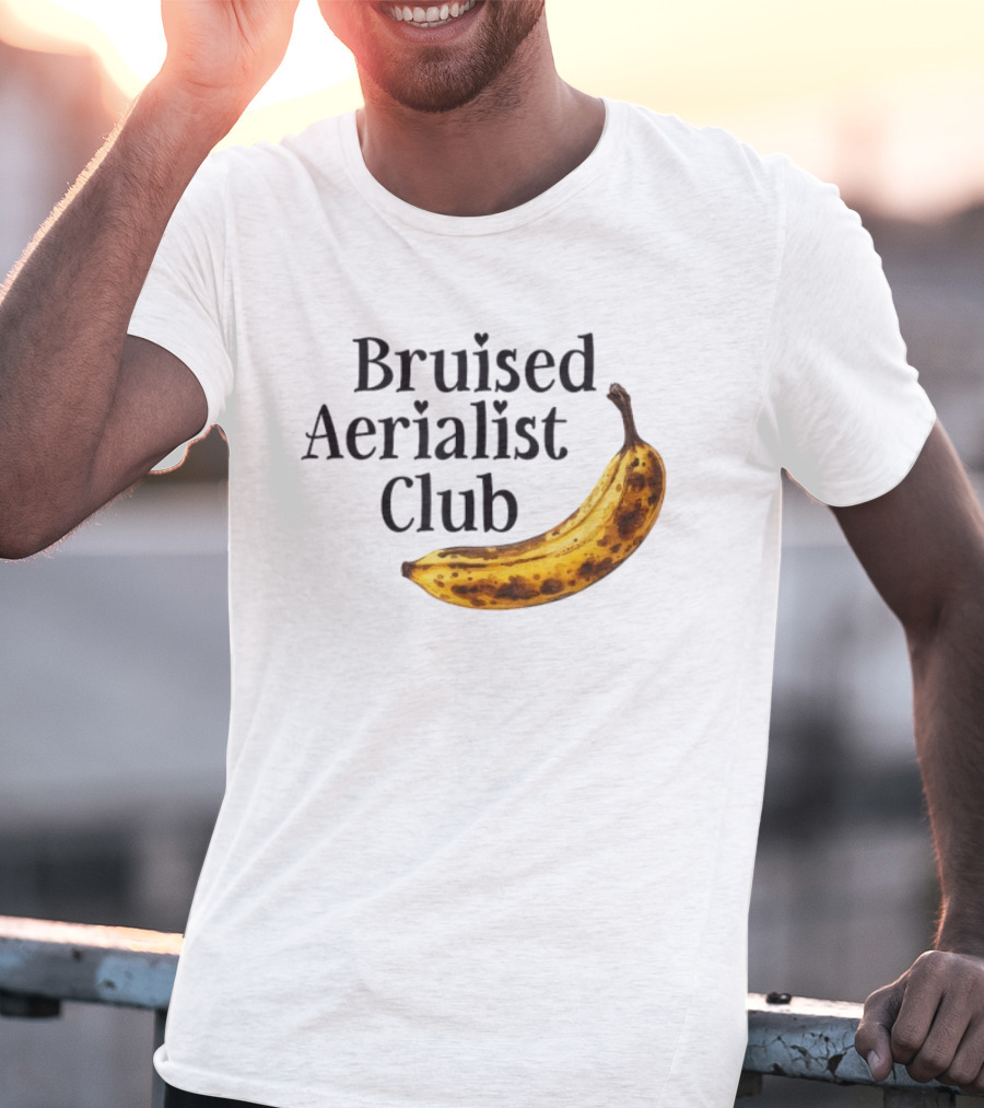 Bruised Aerialist Club Banana Funny Spotted Fruit Design T-Shirt