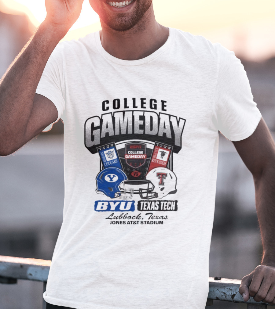 BYU Cougars Vs Texas Tech Red Raiders College Gameday ESPN Jones AT&T Stadium Lubbock Texas T-Shirt
