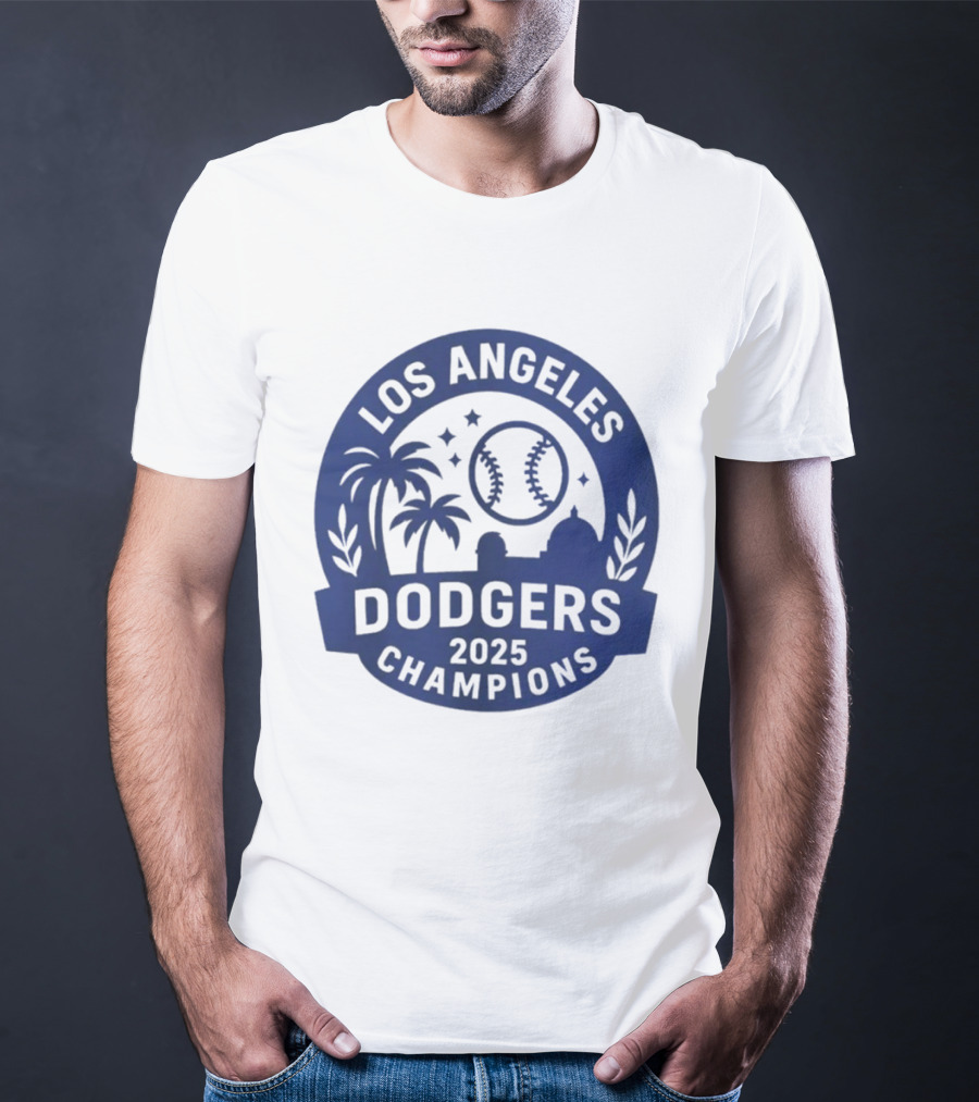 Los Angeles Dodgers 2025 Champions MLB Baseball Palme Stars Vintage Style T-Shirt