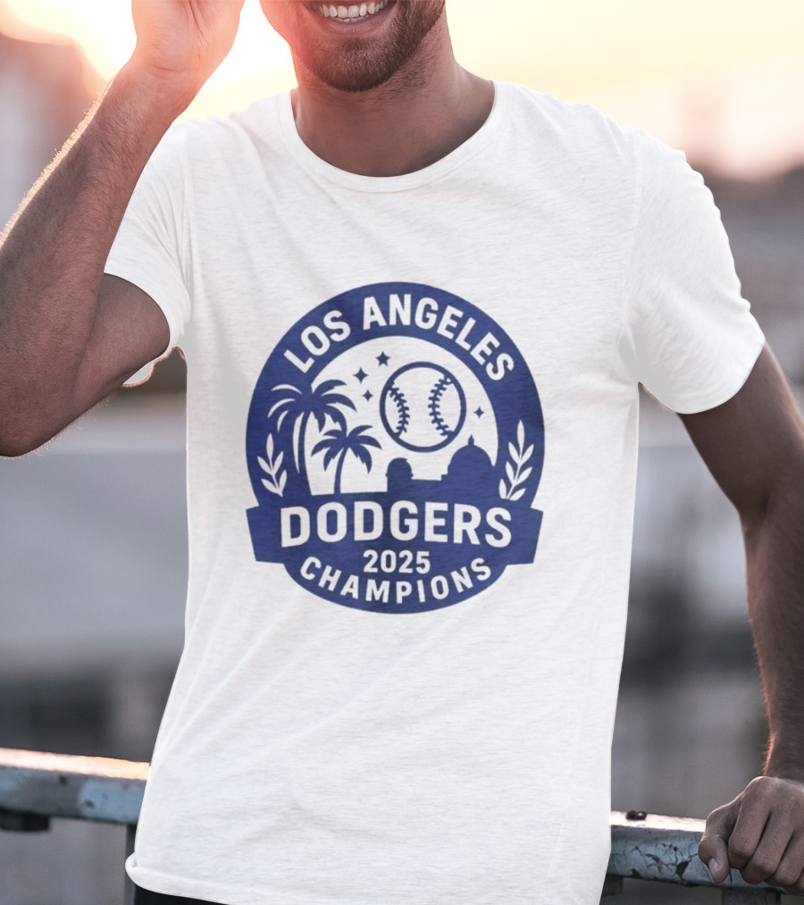Los Angeles Dodgers 2025 Champions MLB Baseball Palme Stars Vintage Style T-Shirt