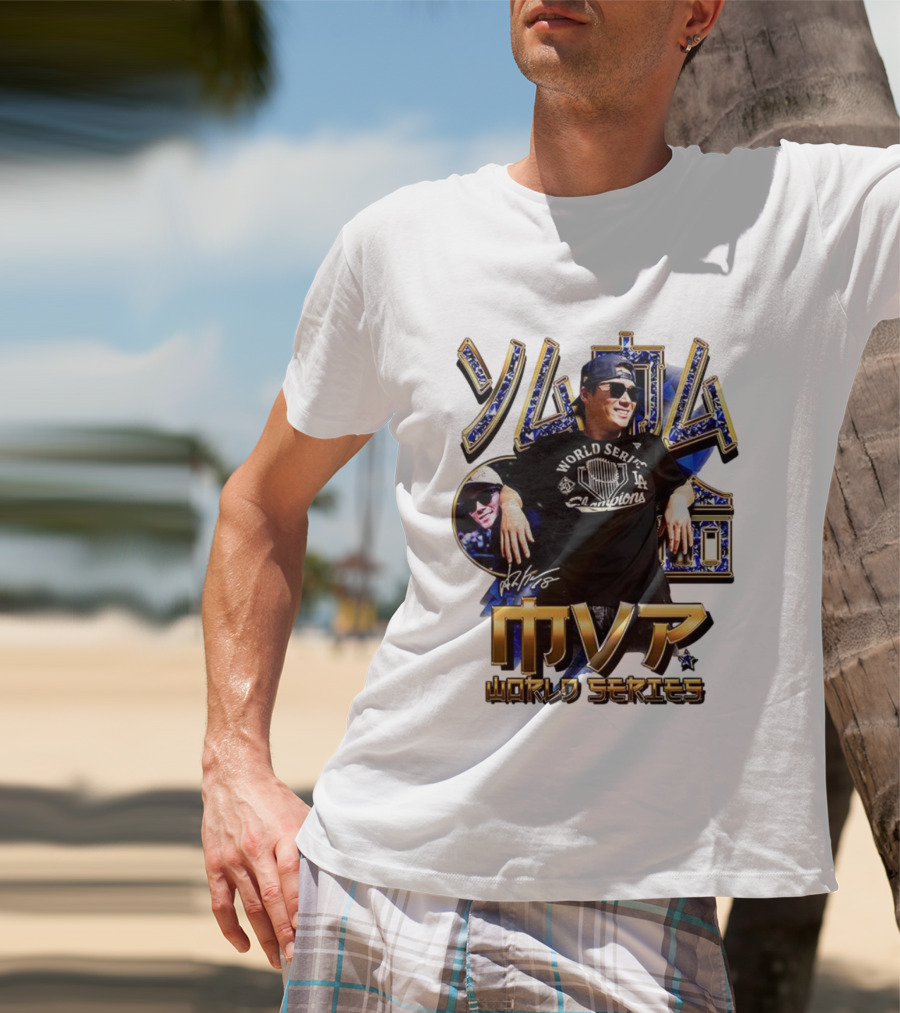 Yamamoto LA Dodgers World Series MVP 2025 Champions Signature T-Shirt