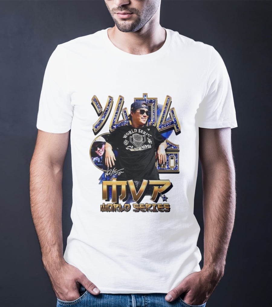 Yamamoto LA Dodgers World Series MVP 2025 Champions Signature T-Shirt