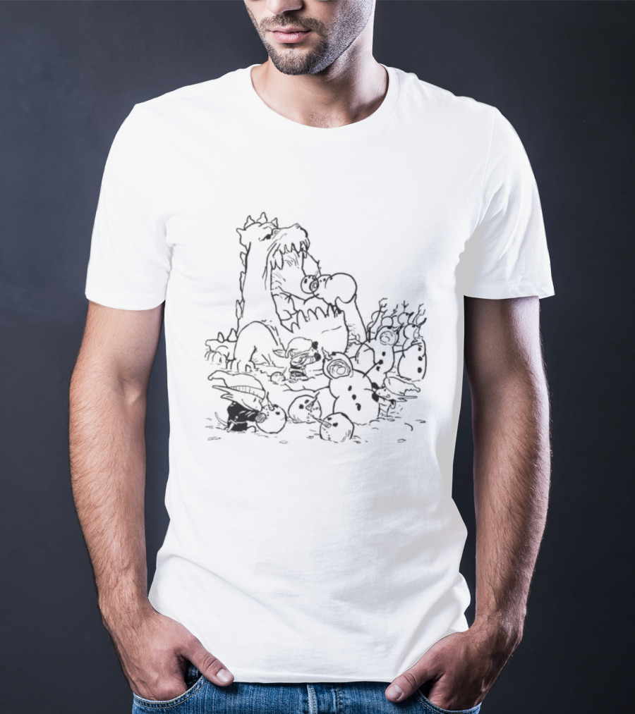 Tarrasque Kobolds Snow Day Christmas Adventure With Snowmen And Reindeer T-Shirt