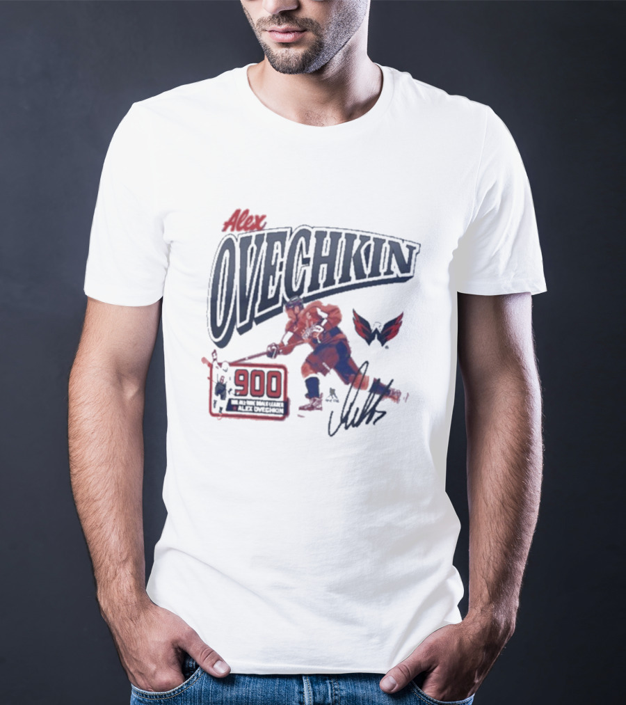 Alexander Ovechkin 900 Goals Legacy Signature Washington Capitals T-Shirt